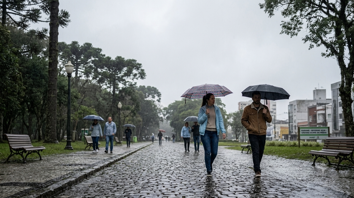 Inverno de 2026 terá chuvas acima da média e frio menos intenso no Paraná