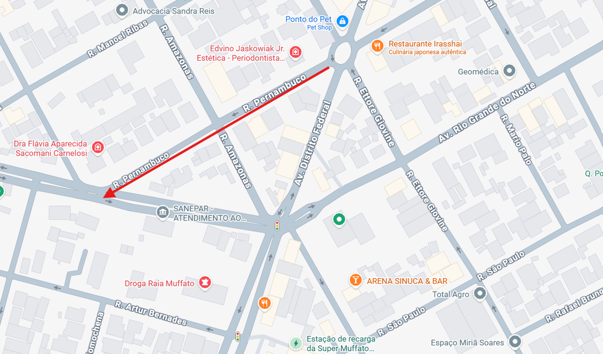 Último trecho em mão dupla da Rua Pernambuco passará a ter sentido único em Paranavaí