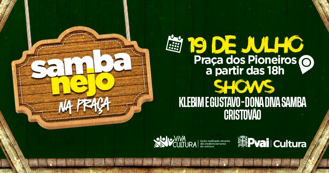 Praça dos Pioneiros recebe mais uma edição do Sambanejo na Praça neste domingo